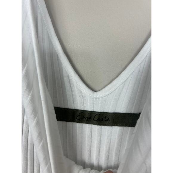 Enza Costa Ribbed Stretch Jersey Knit Midi Slip Dress White Large Quiet Luxary - Picture 6 of 8